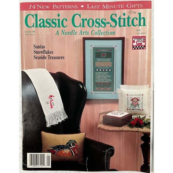 Set Of 6 Vintage Cross-Stitch Magazines 1992 Classic Cross-Stitch & Just CrossSt - Picture 4 of 9